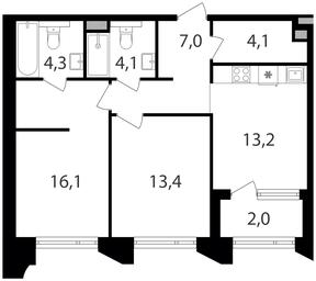 2-BD Apartment Sale, 64.2 sq. m. at Petrovskiy Park II, Stary Petrovsko-Razumovsky Drive, 1/23, Moscow, Russia #2 2-BD Apartment Sale, 64.2 sq. m. at Petrovskiy Park II, Stary Petrovsko-Razumovsky Drive, 1/23, Moscow, Russia #2