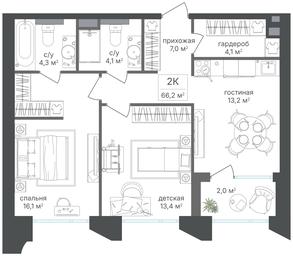 2-BD Apartment Sale, 64.2 sq. m. at Petrovskiy Park II, Stary Petrovsko-Razumovsky Drive, 1/23, Moscow, Russia #3 2-BD Apartment Sale, 64.2 sq. m. at Petrovskiy Park II, Stary Petrovsko-Razumovsky Drive, 1/23, Moscow, Russia #3