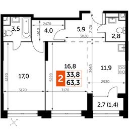 2-BD Apartment Sale, 63.3 sq. m. at Sydney City, Shenogina Street, 2, Moscow, Russia #2 2-BD Apartment Sale, 63.3 sq. m. at Sydney City, Shenogina Street, 2, Moscow, Russia #2