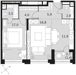 2-BD Apartment Sale, 63.3 sq. m. at Sydney City, Shenogina Street, 2, Moscow, Russia #3 2-BD Apartment Sale, 63.3 sq. m. at Sydney City, Shenogina Street, 2, Moscow, Russia #3