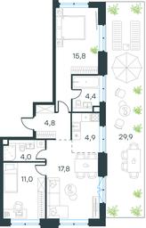 2-BD Apartment Sale, 71.7 sq. m. at Level Prichalnyi, Prichalny Drive, 8к1, Moscow, Russia #3