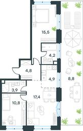 2-BD Apartment Sale, 71.7 sq. m. at Level Prichalnyi, Prichalny Drive, 8к1, Moscow, Russia #2
