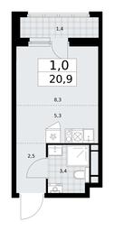 Apartment Sale, 20.9 sq. m. at Dzen-Kvartaly, ulitsa Aleksandry Monakhovoy, 2/3, Sosenskoye Settlement, Moscow, Russia #3 Apartment Sale, 20.9 sq. m. at Dzen-Kvartaly, ulitsa Aleksandry Monakhovoy, 2/3, Sosenskoye Settlement, Moscow, Russia #3