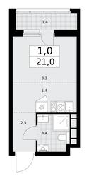 Apartment Sale, 21平方米 at Dzen-Kvartaly, ulitsa Aleksandry Monakhovoy, 2/3, Sosenskoye Settlement, Moscow, Russia #4
