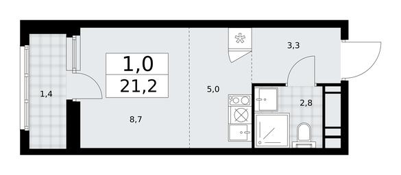 Apartment Sale, 21.2 sq. m. at Dzen-Kvartaly, ulitsa Aleksandry Monakhovoy, 2/3, Sosenskoye Settlement, Moscow, Russia #4