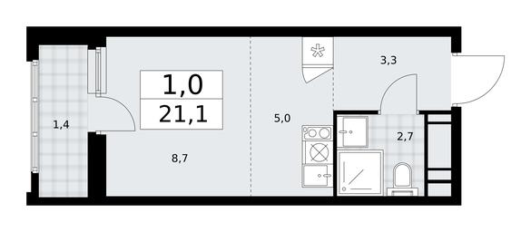 Apartment Sale, 21.1 sq. m. at Dzen-Kvartaly, ulitsa Aleksandry Monakhovoy, 2/3, Sosenskoye Settlement, Moscow, Russia #4
