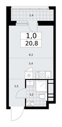 Apartment Sale, 20.8平方米 at Dzen-Kvartaly, ulitsa Aleksandry Monakhovoy, 2/3, Sosenskoye Settlement, Moscow, Russia #4