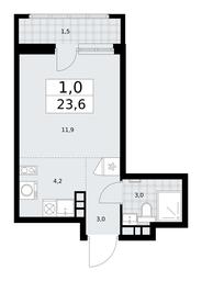 Apartment Sale, 23.6平方米 at Dzen-Kvartaly, ulitsa Aleksandry Monakhovoy, 2/3, Sosenskoye Settlement, Moscow, Russia #4