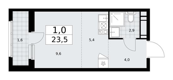 Apartment Sale, 23.5平方米 at Dzen-Kvartaly, ulitsa Aleksandry Monakhovoy, 2/3, Sosenskoye Settlement, Moscow, Russia #4