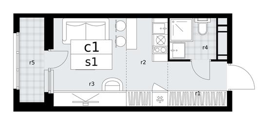 Apartment Sale, 23.5平方米 at Dzen-Kvartaly, ulitsa Aleksandry Monakhovoy, 2/3, Sosenskoye Settlement, Moscow, Russia #2