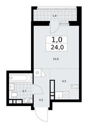 Apartment Sale, 24 sq. m. at Dzen-Kvartaly, ulitsa Aleksandry Monakhovoy, 2/3, Sosenskoye Settlement, Moscow, Russia #4