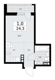 Apartment Sale, 24.3 sq. m. at Dzen-Kvartaly, ulitsa Aleksandry Monakhovoy, 2/3, Sosenskoye Settlement, Moscow, Russia #4