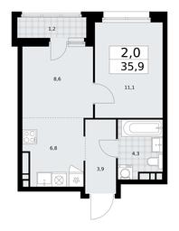 1-BD Apartment Sale, 35.9平方米 at Dzen-Kvartaly, ulitsa Aleksandry Monakhovoy, 2/3, Sosenskoye Settlement, Moscow, Russia #3 1-BD Apartment Sale, 35.9平方米 at Dzen-Kvartaly, ulitsa Aleksandry Monakhovoy, 2/3, Sosenskoye Settlement, Moscow, Russia #3
