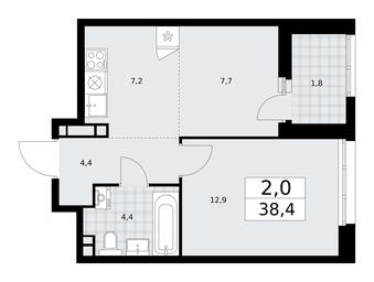 1-BD Apartment Sale, 38.4平方米 at Dzen-Kvartaly, ulitsa Aleksandry Monakhovoy, 2/3, Sosenskoye Settlement, Moscow, Russia #3 1-BD Apartment Sale, 38.4平方米 at Dzen-Kvartaly, ulitsa Aleksandry Monakhovoy, 2/3, Sosenskoye Settlement, Moscow, Russia #3