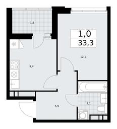 Apartment Sale, 33.3平方米 at Dzen-Kvartaly, ulitsa Aleksandry Monakhovoy, 2/3, Sosenskoye Settlement, Moscow, Russia #3 Apartment Sale, 33.3平方米 at Dzen-Kvartaly, ulitsa Aleksandry Monakhovoy, 2/3, Sosenskoye Settlement, Moscow, Russia #3
