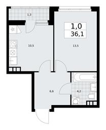 Apartment Sale, 36.1平方米 at Dzen-Kvartaly, ulitsa Aleksandry Monakhovoy, 2/3, Sosenskoye Settlement, Moscow, Russia #3