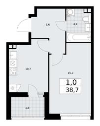 Apartment Sale, 38.7平方米 at Dzen-Kvartaly, ulitsa Aleksandry Monakhovoy, 2/3, Sosenskoye Settlement, Moscow, Russia #3 Apartment Sale, 38.7平方米 at Dzen-Kvartaly, ulitsa Aleksandry Monakhovoy, 2/3, Sosenskoye Settlement, Moscow, Russia #3
