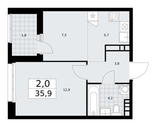 1-BD Apartment Sale, 35.9平方米 at Dzen-Kvartaly, ulitsa Aleksandry Monakhovoy, 2/3, Sosenskoye Settlement, Moscow, Russia #3 1-BD Apartment Sale, 35.9平方米 at Dzen-Kvartaly, ulitsa Aleksandry Monakhovoy, 2/3, Sosenskoye Settlement, Moscow, Russia #3