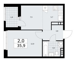 1-BD Apartment Sale, 35.9平方米 at Dzen-Kvartaly, ulitsa Aleksandry Monakhovoy, 2/3, Sosenskoye Settlement, Moscow, Russia #3 1-BD Apartment Sale, 35.9平方米 at Dzen-Kvartaly, ulitsa Aleksandry Monakhovoy, 2/3, Sosenskoye Settlement, Moscow, Russia #3