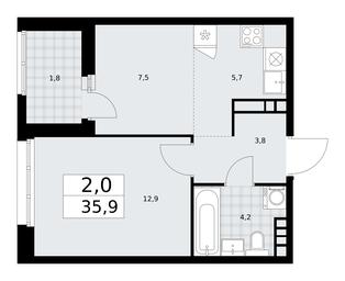 1-BD Apartment Sale, 35.9平方米 at Dzen-Kvartaly, ulitsa Aleksandry Monakhovoy, 2/3, Sosenskoye Settlement, Moscow, Russia #2 1-BD Apartment Sale, 35.9平方米 at Dzen-Kvartaly, ulitsa Aleksandry Monakhovoy, 2/3, Sosenskoye Settlement, Moscow, Russia #2