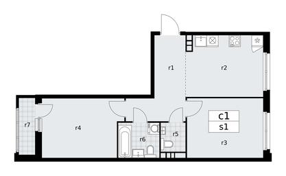 1-BD Apartment Sale, 54.3平方米 at Dzen-Kvartaly, ulitsa Aleksandry Monakhovoy, 2/3, Sosenskoye Settlement, Moscow, Russia #2