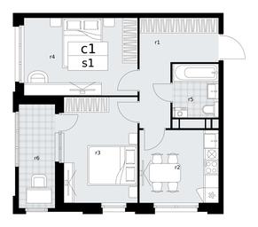1-BD Apartment Sale, 51.8 sq. m. at Dzen-Kvartaly, ulitsa Aleksandry Monakhovoy, 2/3, Sosenskoye Settlement, Moscow, Russia #2