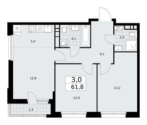 2-BD Apartment Sale, 61.8平方米 at Dzen-Kvartaly, ulitsa Aleksandry Monakhovoy, 2/3, Sosenskoye Settlement, Moscow, Russia #2 2-BD Apartment Sale, 61.8平方米 at Dzen-Kvartaly, ulitsa Aleksandry Monakhovoy, 2/3, Sosenskoye Settlement, Moscow, Russia #2