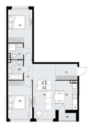2-BD Apartment Sale, 64.5平方米 at Dzen-Kvartaly, ulitsa Aleksandry Monakhovoy, 2/3, Sosenskoye Settlement, Moscow, Russia #2