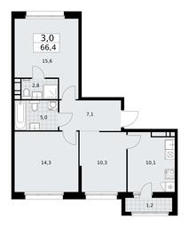 2-BD Apartment Sale, 66.4平方米 at Dzen-Kvartaly, ulitsa Aleksandry Monakhovoy, 2/3, Sosenskoye Settlement, Moscow, Russia #3 2-BD Apartment Sale, 66.4平方米 at Dzen-Kvartaly, ulitsa Aleksandry Monakhovoy, 2/3, Sosenskoye Settlement, Moscow, Russia #3