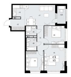 3-BD Apartment Sale, 78.5平方米 at Dzen-Kvartaly, ulitsa Aleksandry Monakhovoy, 2/3, Sosenskoye Settlement, Moscow, Russia #2