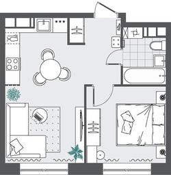 1-BD Apartment Sale, 35.83 sq. m. at Kvartal Rumyantsevo, ulitsa Admirala Kornilova, с1, Mosrentgen Settlement, Moscow, Russia #3