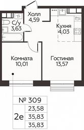 1-BD Apartment Sale, 35.83 sq. m. at Kvartal Rumyantsevo, ulitsa Admirala Kornilova, с1, Mosrentgen Settlement, Moscow, Russia #2 1-BD Apartment Sale, 35.83 sq. m. at Kvartal Rumyantsevo, ulitsa Admirala Kornilova, с1, Mosrentgen Settlement, Moscow, Russia #2