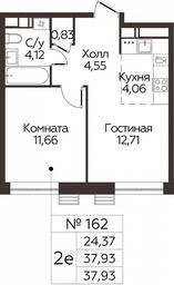 1-BD Apartment Sale, 37.93 sq. m. at Kvartal Rumyantsevo, ulitsa Admirala Kornilova, с1, Mosrentgen Settlement, Moscow, Russia #3