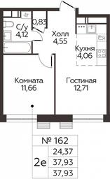 1-BD Apartment Sale, 37.93 sq. m. at Kvartal Rumyantsevo, ulitsa Admirala Kornilova, с1, Mosrentgen Settlement, Moscow, Russia #2
