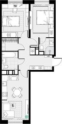 1-BD Apartment Sale, 59.2平方米 at Tsvetochnye Poliany, kvartal № 23, Filimonkovskoye Municipal Formation, Moscow, Russia #4