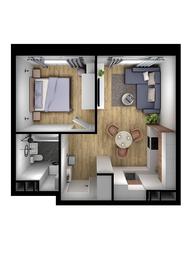 1-BD Apartment Sale, 38.28平方米 at Kvartal Rumyantsevo, ulitsa Admirala Kornilova, с1, Mosrentgen Settlement, Moscow, Russia #4