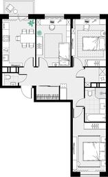 2-BD Apartment Sale, 75.2平方米 at Tsvetochnye Poliany, kvartal № 23, Filimonkovskoye Municipal Formation, Moscow, Russia #4
