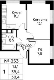Продажа квартиры, 38,4 м² в ЖК «Цветочные Поляны», квартал № 23, поселение Филимонковское, Москва, Россия #2