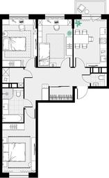 2-BD Apartment Sale, 75.1平方米 at Tsvetochnye Poliany, kvartal № 23, Filimonkovskoye Municipal Formation, Moscow, Russia #3 2-BD Apartment Sale, 75.1平方米 at Tsvetochnye Poliany, kvartal № 23, Filimonkovskoye Municipal Formation, Moscow, Russia #3