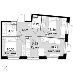 3-BD Apartment Sale, 50.06 sq. m. at Dvizhenie. Govorovo, Центральная улица, 47, деревня Говорово, поселение Московский, Москва, Россия #3 3-BD Apartment Sale, 50.06 sq. m. at Dvizhenie. Govorovo, Центральная улица, 47, деревня Говорово, поселение Московский, Москва, Россия #3