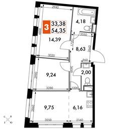3-BD Apartment Sale, 54.35 sq. m. at Dvizhenie. Govorovo, Центральная улица, 47, деревня Говорово, поселение Московский, Москва, Россия #2 3-BD Apartment Sale, 54.35 sq. m. at Dvizhenie. Govorovo, Центральная улица, 47, деревня Говорово, поселение Московский, Москва, Россия #2