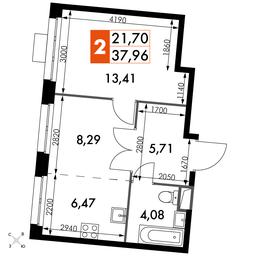 2-BD Apartment Sale, 37.96 sq. m. at Dvizhenie. Govorovo, Центральная улица, 47, деревня Говорово, поселение Московский, Москва, Россия #2