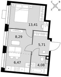 2-BD Apartment Sale, 37.96 sq. m. at Dvizhenie. Govorovo, Центральная улица, 47, деревня Говорово, поселение Московский, Москва, Россия #3