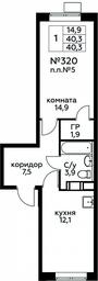 Продажа квартиры, 40,3 м² в ЖК «Цветочные Поляны», квартал № 23, поселение Филимонковское, Москва, Россия #2