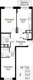 Продажа 1-комн. квартиры, 56,7 м² в ЖК «Цветочные Поляны», квартал № 23, поселение Филимонковское, Москва, Россия #2 Продажа 1-комн. квартиры, 56,7 м² в ЖК «Цветочные Поляны», квартал № 23, поселение Филимонковское, Москва, Россия #2