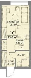 Apartment Sale, 23 sq. m. at Stories, zhiloy kompleks Storis na Mosfilmovskoy, kvartal Kinematograficheskiy, Moscow, Russia #3