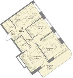 3-BD Apartment Sale, 81.5 sq. m. at Stories, zhiloy kompleks Storis na Mosfilmovskoy, kvartal Kinematograficheskiy, Moscow, Russia #3 3-BD Apartment Sale, 81.5 sq. m. at Stories, zhiloy kompleks Storis na Mosfilmovskoy, kvartal Kinematograficheskiy, Moscow, Russia #3
