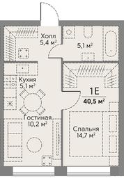 1-BD Apartment Sale, 40.5 sq. m. at Stories, zhiloy kompleks Storis na Mosfilmovskoy, kvartal Kinematograficheskiy, Moscow, Russia #3 1-BD Apartment Sale, 40.5 sq. m. at Stories, zhiloy kompleks Storis na Mosfilmovskoy, kvartal Kinematograficheskiy, Moscow, Russia #3