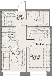 1-BD Apartment Sale, 40.1 sq. m. at Stories, zhiloy kompleks Storis na Mosfilmovskoy, kvartal Kinematograficheskiy, Moscow, Russia #3 1-BD Apartment Sale, 40.1 sq. m. at Stories, zhiloy kompleks Storis na Mosfilmovskoy, kvartal Kinematograficheskiy, Moscow, Russia #3