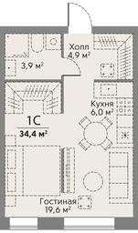 Apartment Sale, 34.4 sq. m. at Stories, zhiloy kompleks Storis na Mosfilmovskoy, kvartal Kinematograficheskiy, Moscow, Russia #3 Apartment Sale, 34.4 sq. m. at Stories, zhiloy kompleks Storis na Mosfilmovskoy, kvartal Kinematograficheskiy, Moscow, Russia #3